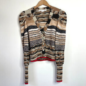 Veronica Beard Cecily Sweater S Eclectic Grandpa Boho Knit Earthy Indie Grunge